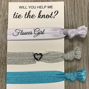 Custom Turquoise Handmade Flower Girl Hair Ties